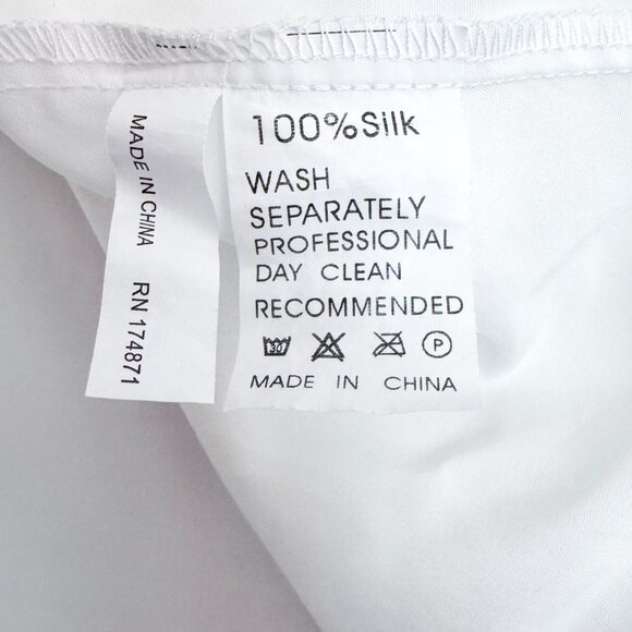 Avantlook Ruffled Silk Top White 100% Silk Eyelet Detail Women's Size L - Picture 6 of 6